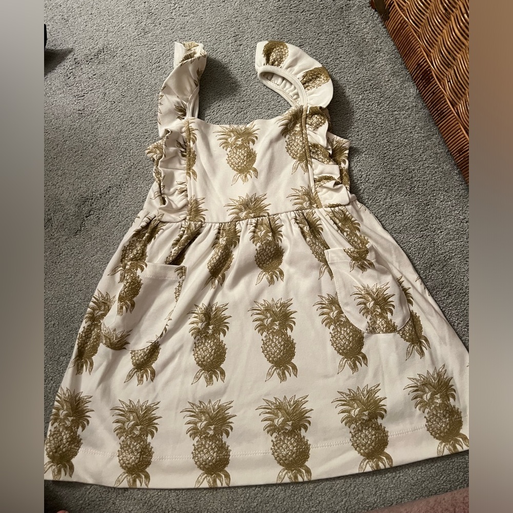 Kate Quinn 4T Pineapple Dress Pockets NWOT